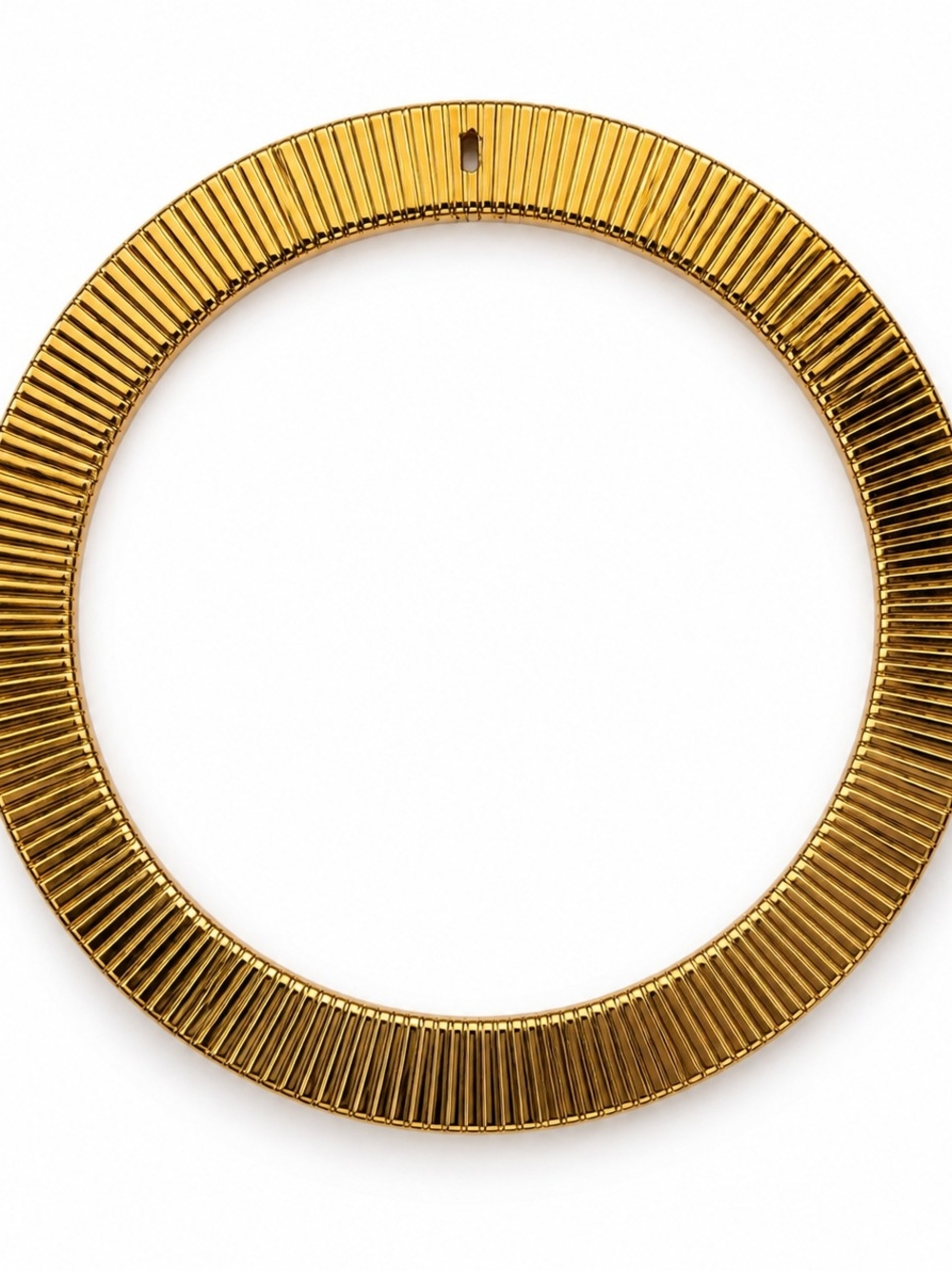 Vintage CINER signed gold-tone omega collar necklace featuring a bold